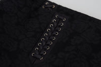 Dolce & Gabbana Black Brocade Mini Above Knee Pencil Women's Skirt