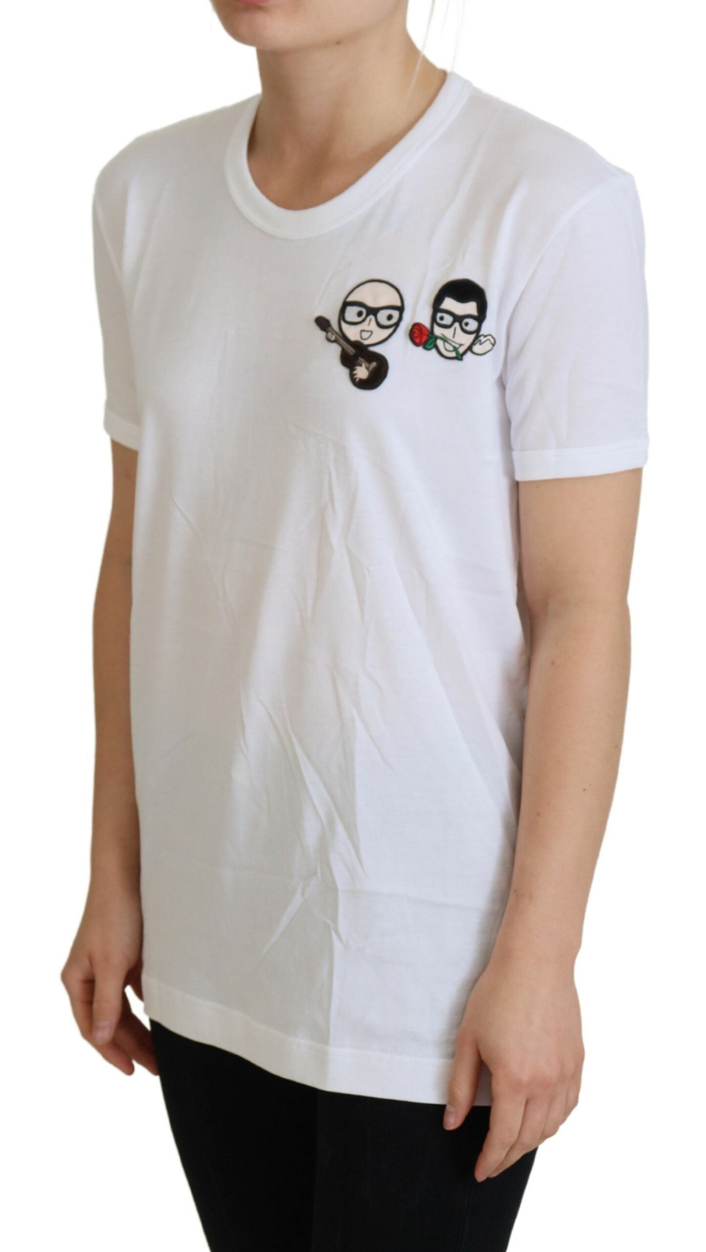 Dolce & Gabbana Dolce & Gabbana White #dgfamily Crewneck Cotton Women's T-shirt