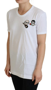 Dolce & Gabbana Dolce & Gabbana White #dgfamily Crewneck Cotton Women's T-shirt