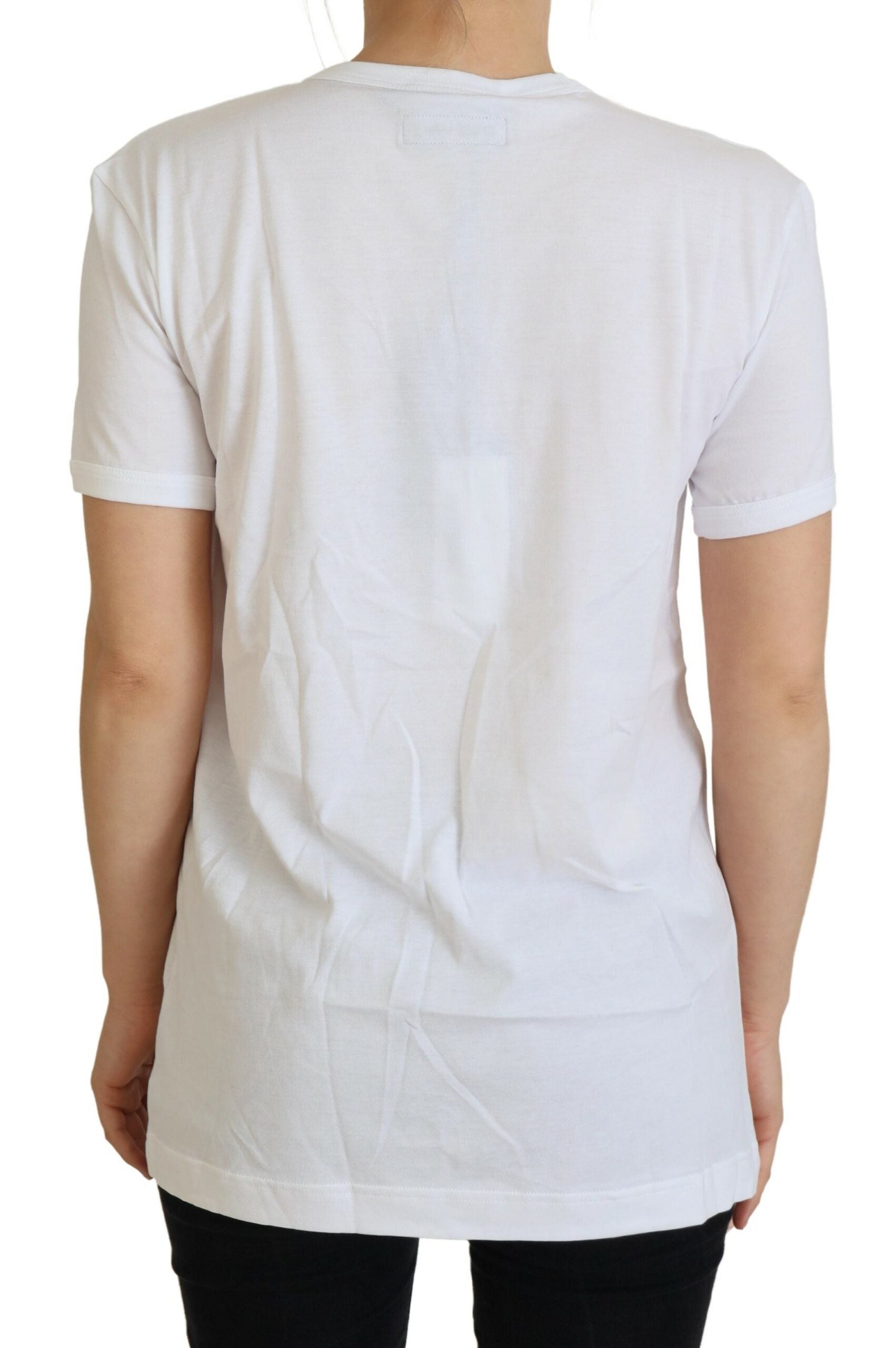 Dolce & Gabbana Dolce & Gabbana White #dgfamily Crewneck Cotton Women's T-shirt