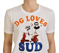 Dolce & Gabbana White Cotton DG Loves SUD Women's T-shirt
