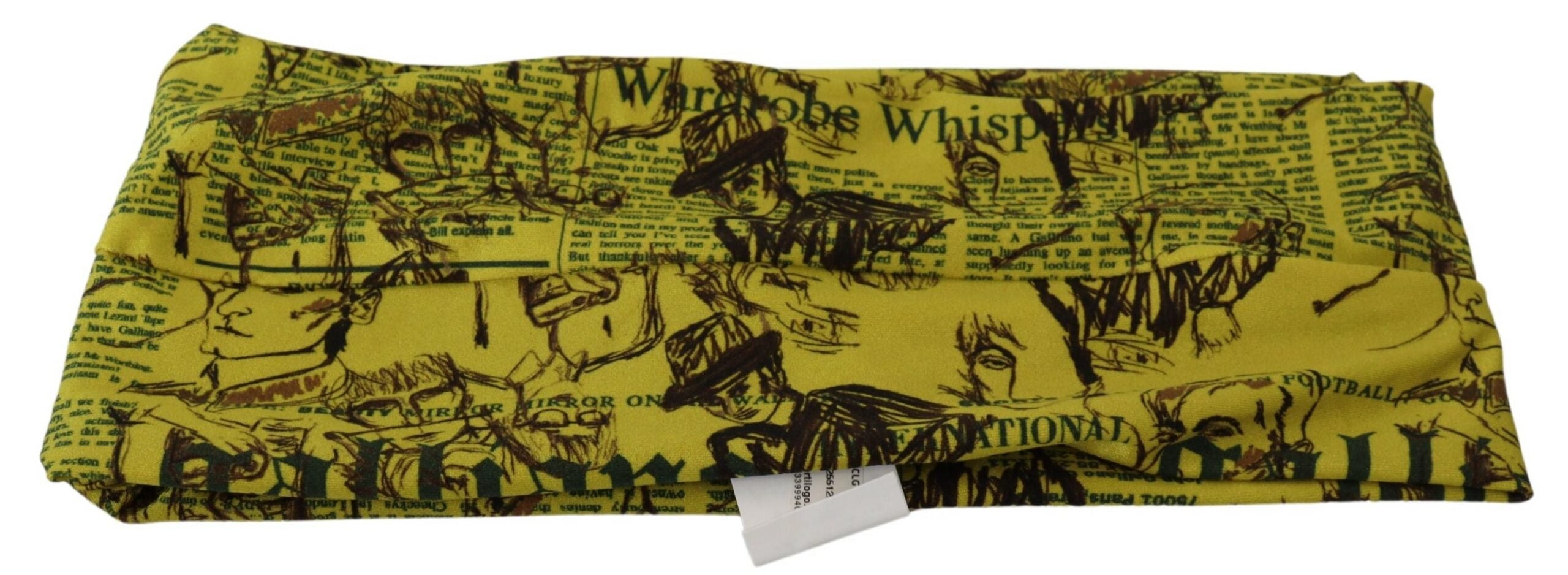 John Galliano Yellow Newspaper Print Cropped Women's Blouse