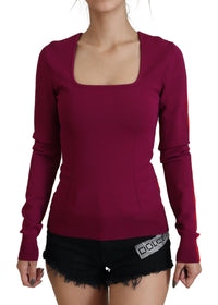 Dolce & Gabbana Multicolor Viscose Square Neck Pullover Women's Sweater