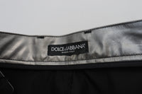 Dolce & Gabbana Metallic Silver High Waist Skinny Women's Pants