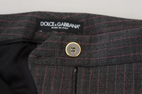 Dolce & Gabbana Gray Stripes Wool Tapered Women Women's Pants