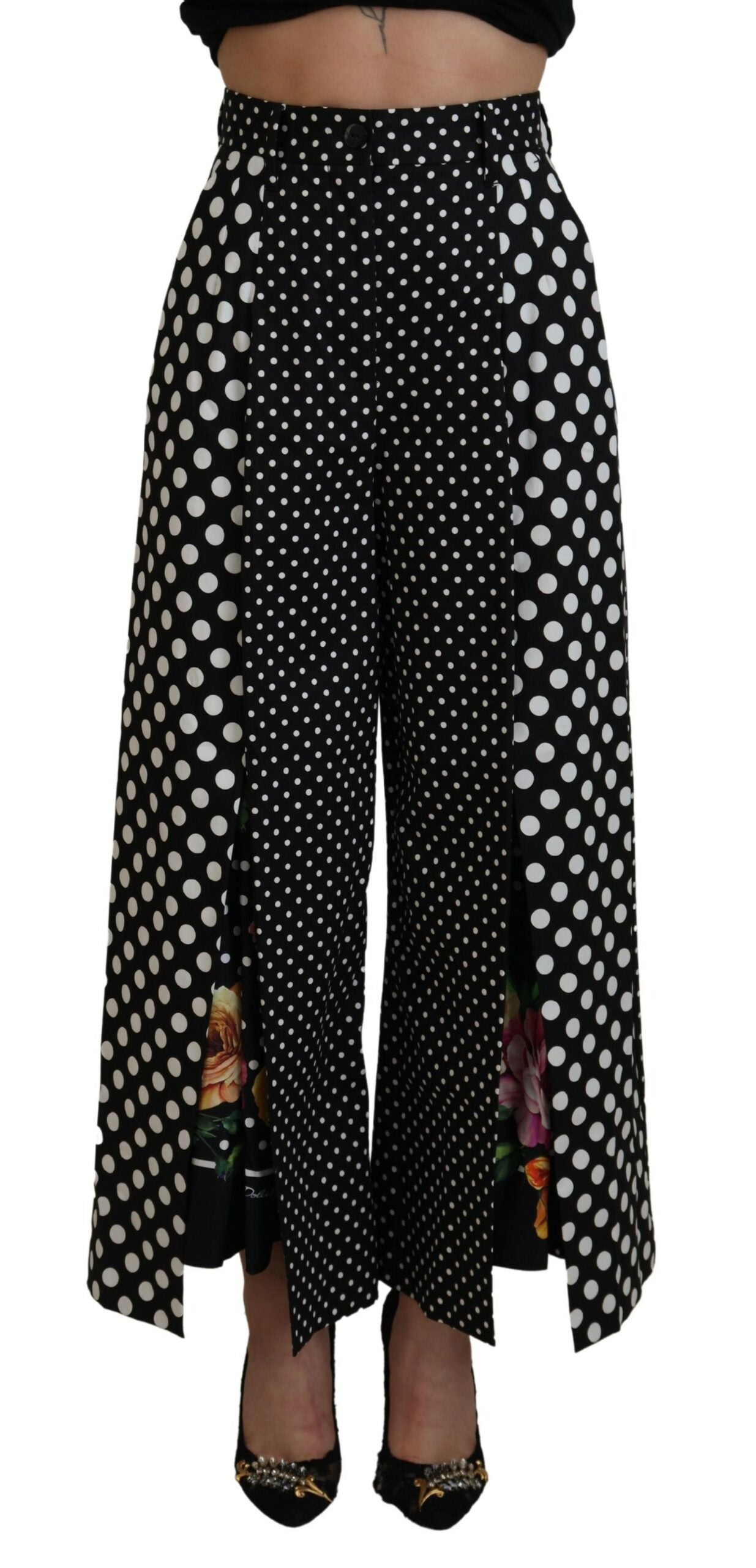 Dolce & Gabbana Multicolor Polka Dots High Waist Women's Pants