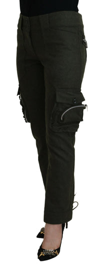 Ermanno Scervino Green Lace Up Leg Women Tapered Women's Pants