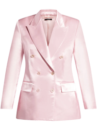 Tom Ford Silk Satin Double-Breasted Blazer Pink