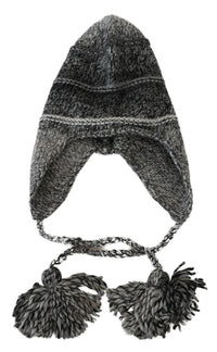 Dolce & Gabbana Gray Warm Fleece Ear Flaps Knit Beanie Men's Hat