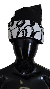 Dolce & Gabbana White Printed Nylon Women Winter Beanie Cap Women's Hat