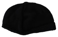 Dolce & Gabbana Black Virgin Wool Women Winter Beanie Cap Women's Hat