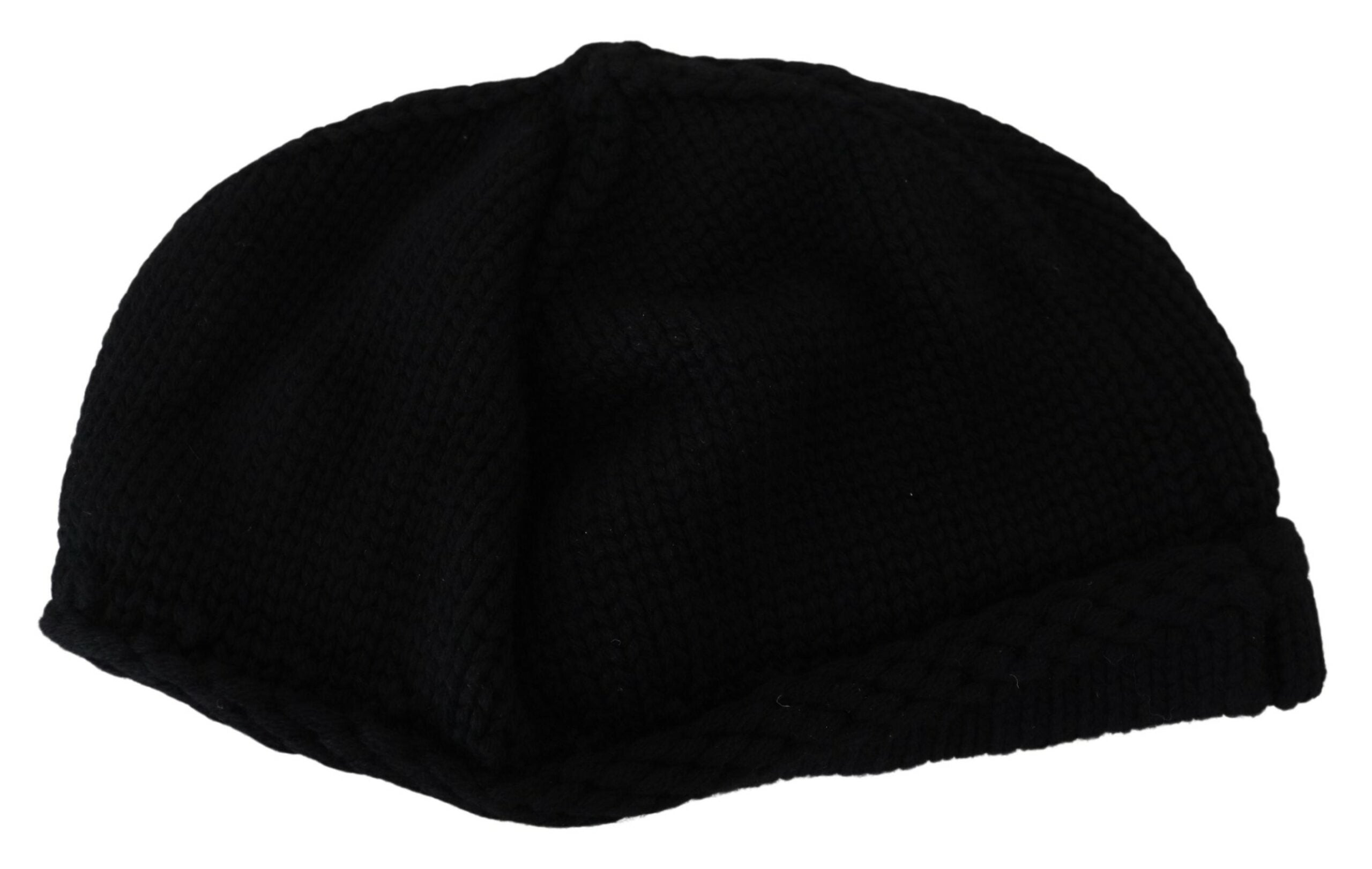 Dolce & Gabbana Black Virgin Wool Women Winter Beanie Cap Women's Hat