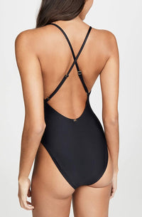 PilyQ Women's Midnight Gold Arielle One-Piece, Large