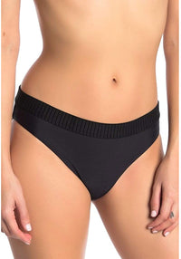 PilyQ Women's Midnight Gold Elastic Banded Teeny Bottoms, Small Black