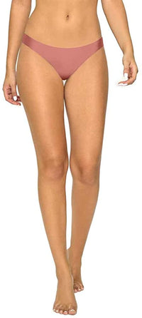 PilyQ Women's Reversible Seamless Scoop Teeny Bottoms, Dusty Rose, Large Dusty