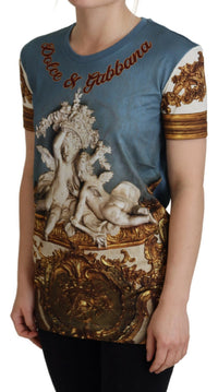 Dolce & Gabbana Multicolor DG Logo Angel Printed Shirt Women's Top