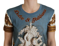 Dolce & Gabbana Multicolor DG Logo Angel Printed Shirt Women's Top
