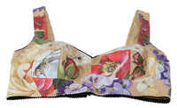 Dolce & Gabbana Multicolor Floral Cropped Bustier Corset Women's Top