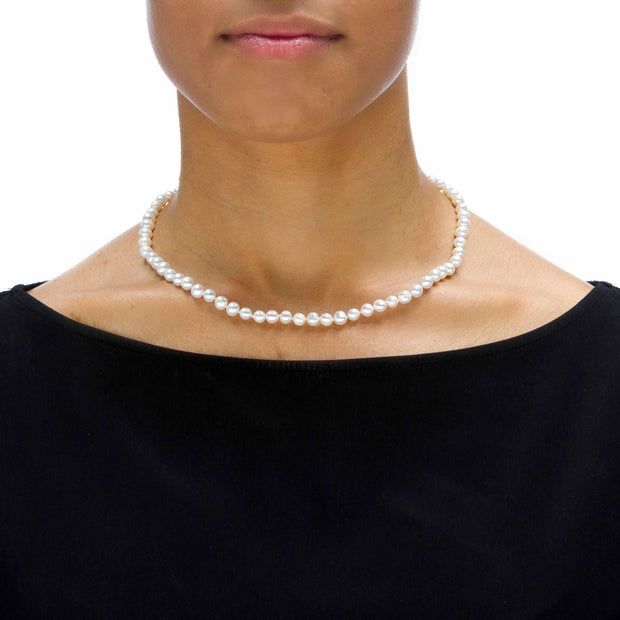 PalmBeach Jewelry Sterling Silver Genuine Cultured Freshwater Pearl Necklace, Bracelet and Earring Set, Lobster Claw Clasp, 18 inches
