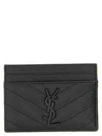Saint Laurent Women Logo Matelassé Card Holder