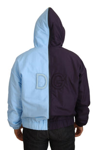Dolce & Gabbana Black Blue DG Hooded Full Zip Men Men's Jacket