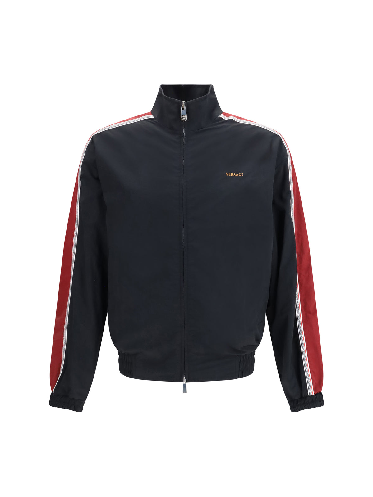 Versace Men Nylon Blouson Jacket With Embroidered Logo