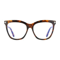 Tom Ford Tom Ford Eyeglasses Butterfly Full Rim, Dark Havana Frame and Clear/Blue Light Block Lenses Lens FT6042-B052