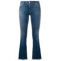 Stella McCartney Kick Flare Frayed Pocket Jeans Dark (28)