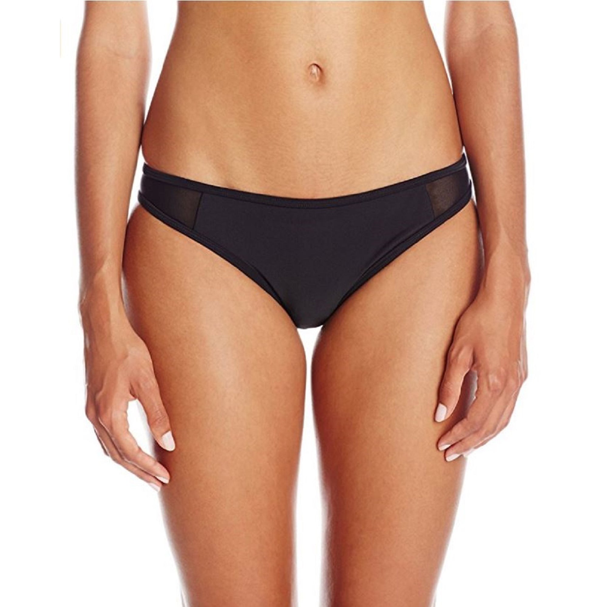 MINKPINK Women's Bottom's Up Sport Mesh Bikini Brief Bottom L Black