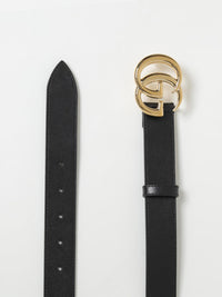GUCCI Gucci Men Black Logo Leather Belt