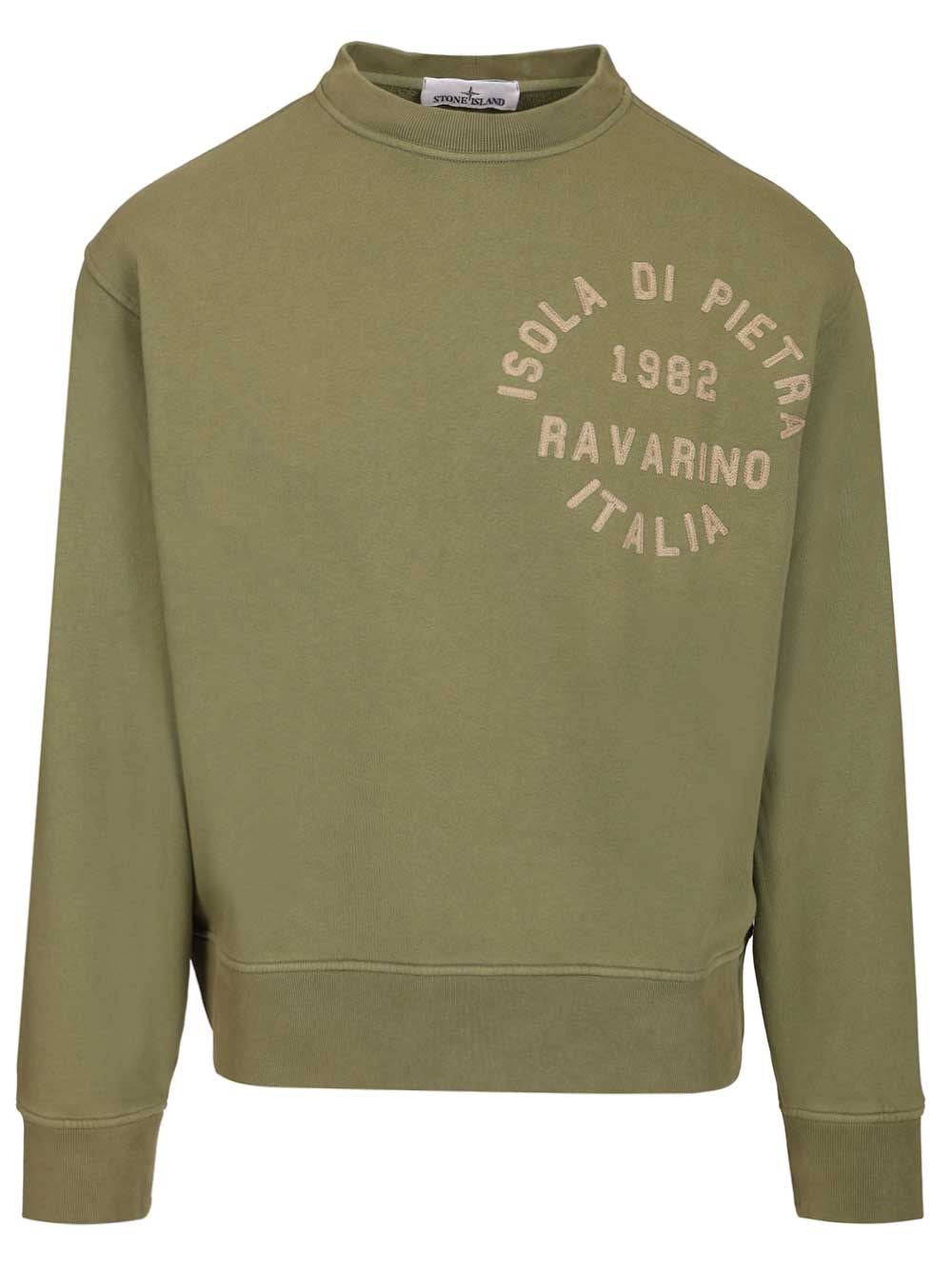 Stone Island Men Organic Cotton Crewneck Sweatshirt
