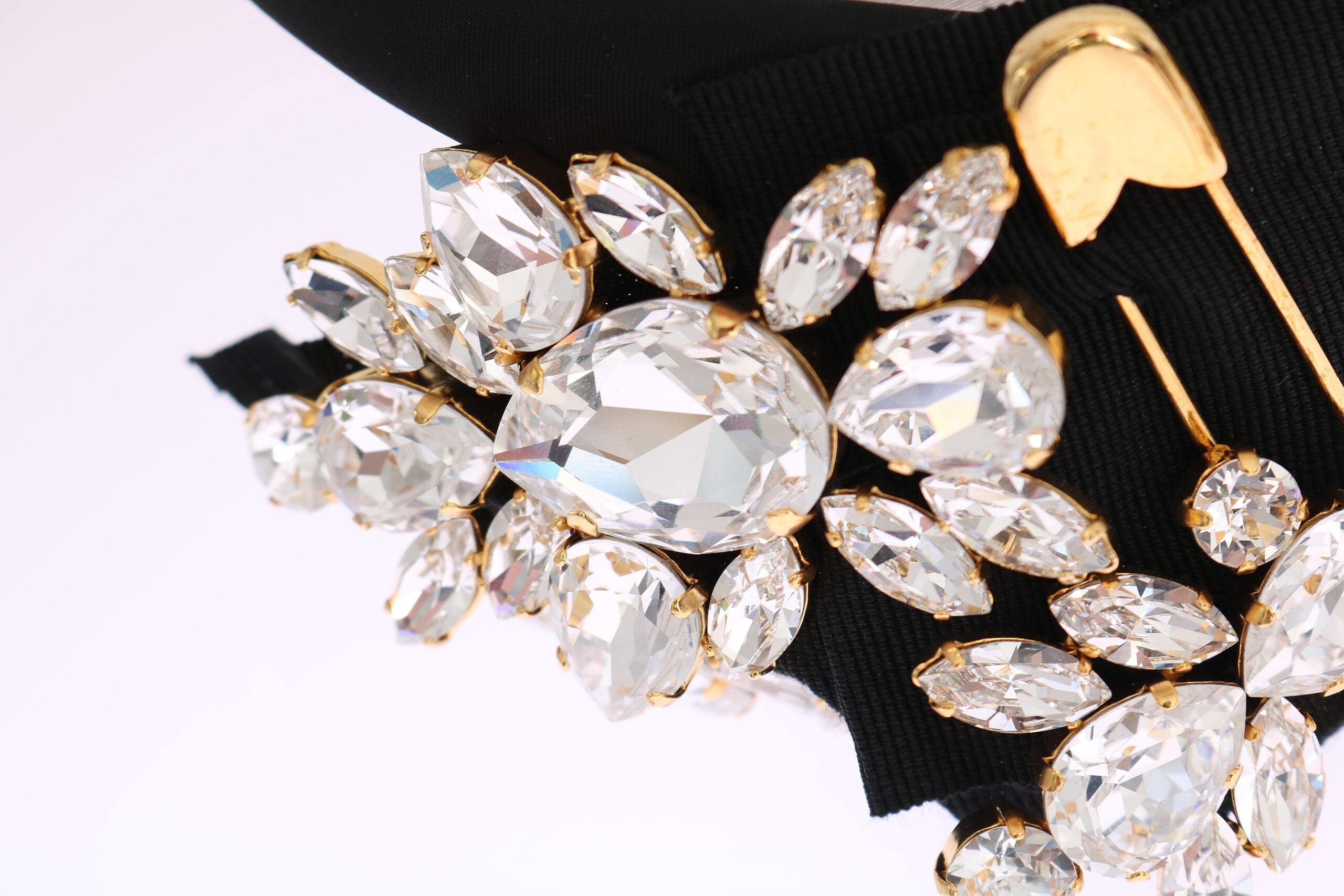 Dolce & Gabbana Dolce & Gabbana Black Crystal White Hair Parrucchiera Headband Women's Diadem