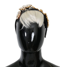 Dolce & Gabbana Dolce & Gabbana Black Crystal White Hair Parrucchiera Headband Women's Diadem