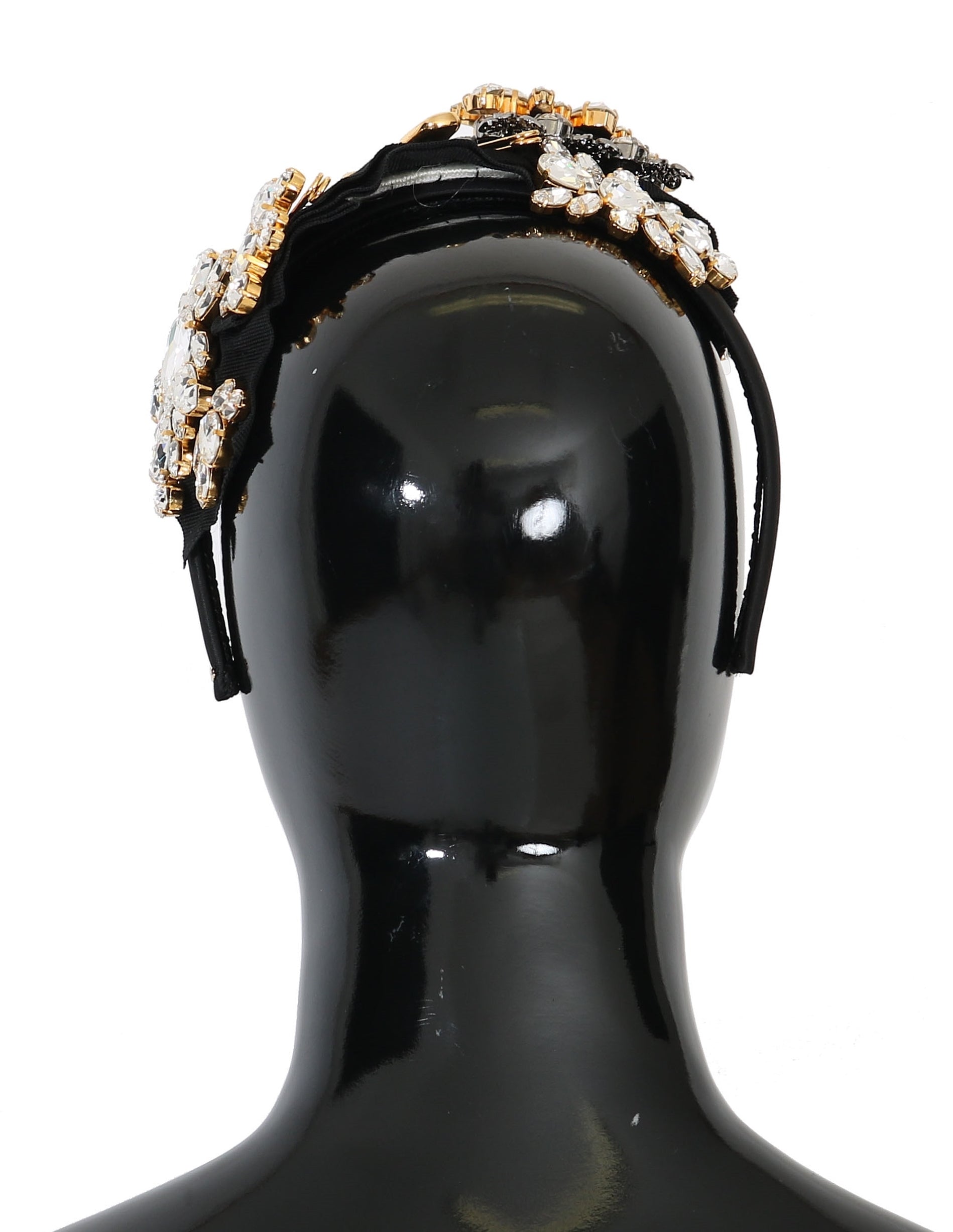 Dolce & Gabbana Dolce & Gabbana Black Crystal White Hair Parrucchiera Headband Women's Diadem
