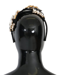 Dolce & Gabbana Dolce & Gabbana Black Crystal White Hair Parrucchiera Headband Women's Diadem