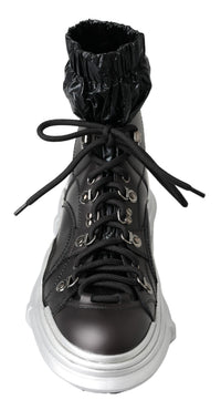 Dolce & Gabbana Black Nylon Galileo High Top Sneakers Men's Shoes
