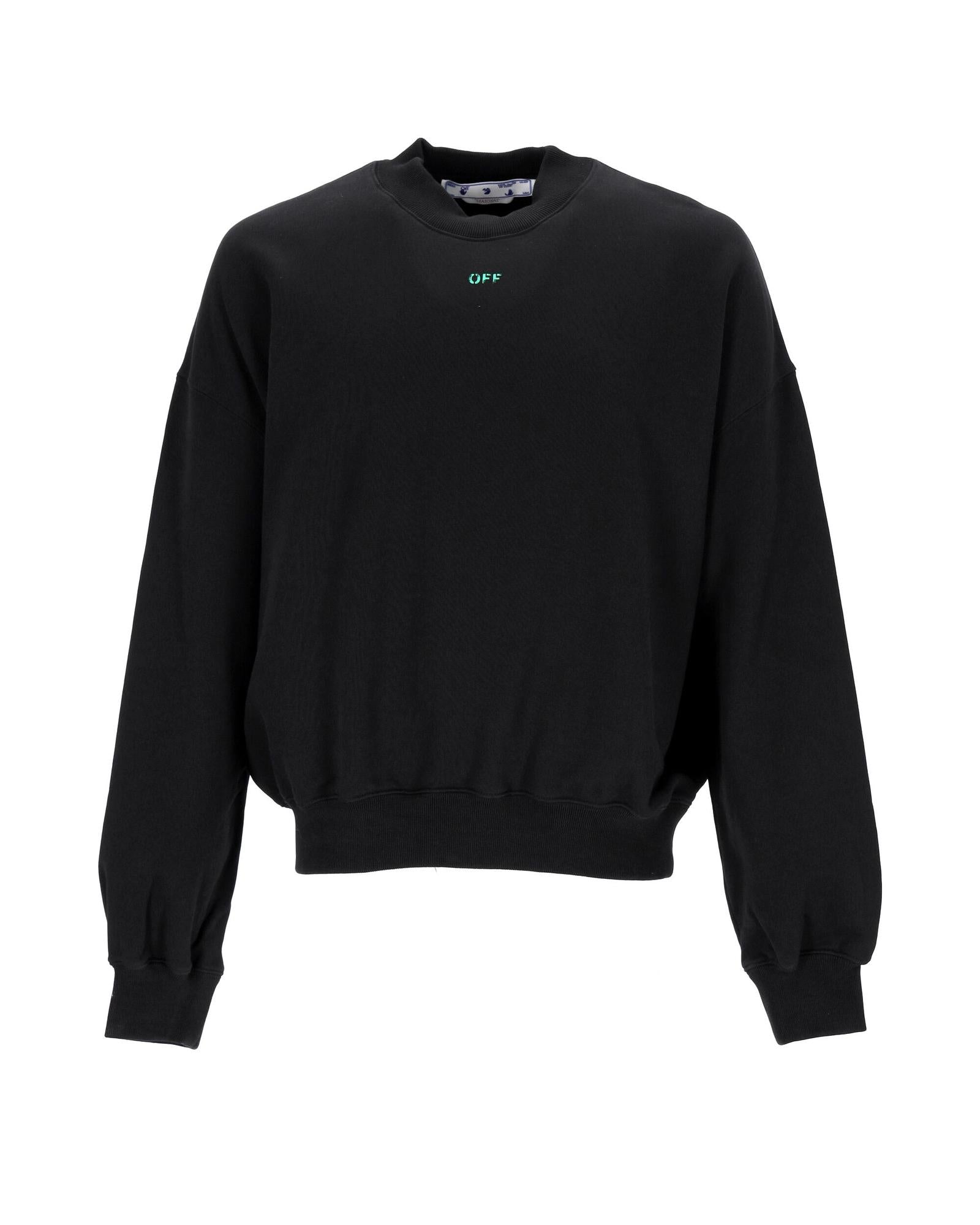 Off White Crewneck Sweatshirt Long Sleeves Men Black | Black