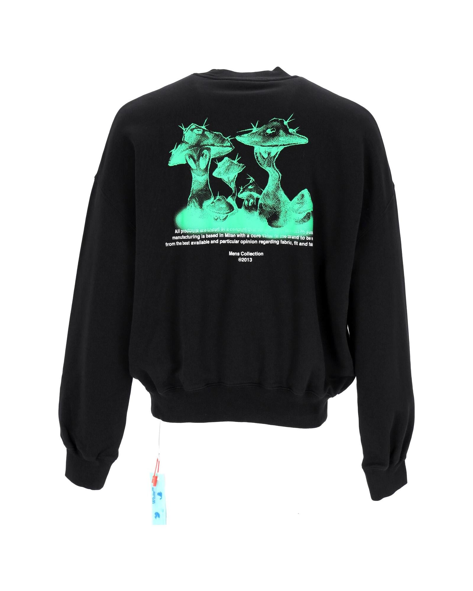 Off White Crewneck Sweatshirt Long Sleeves Men Black | Black