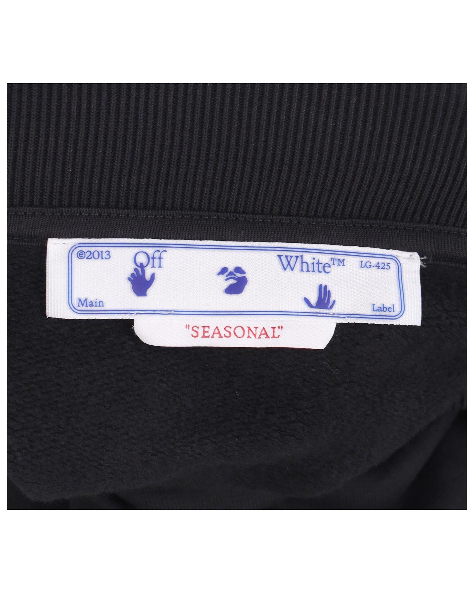 Off White Crewneck Sweatshirt Long Sleeves Men Black | Black
