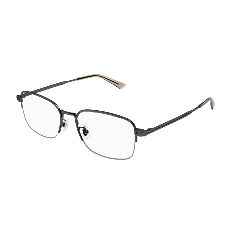 Montblanc Montblanc Eyeglasses Rectangle Semi Rim, Grey Frame and Clear Demo lens Lens MB0269OA003