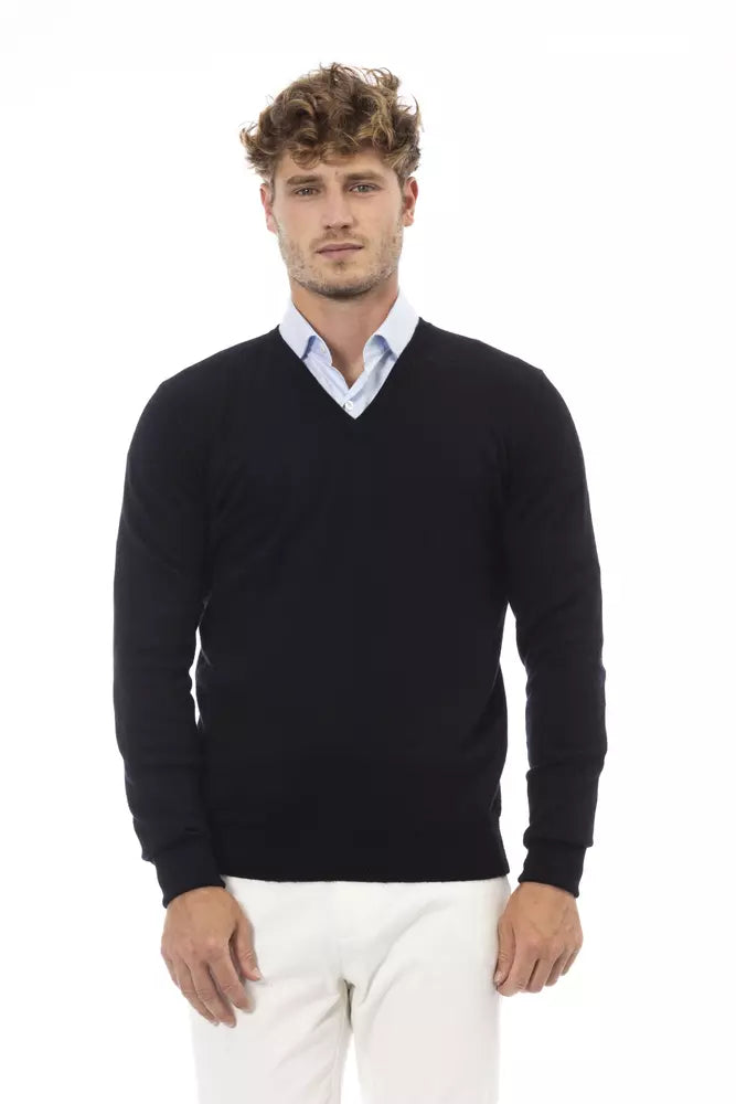 Alpha Studio Alpha Studio Black Wool Men's Men's Sweater