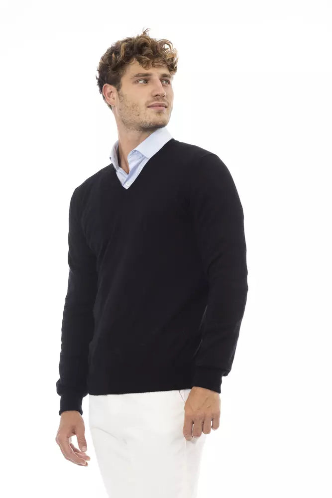 Alpha Studio Alpha Studio Black Wool Men's Men's Sweater
