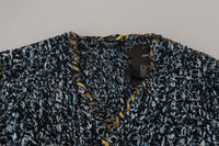 Dolce & Gabbana Blue Button Cardigan Fatto A Mano Men's Sweater