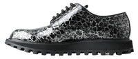 Dolce & Gabbana Dolce & Gabbana Black White Derby Patent Leather Men's Shoes