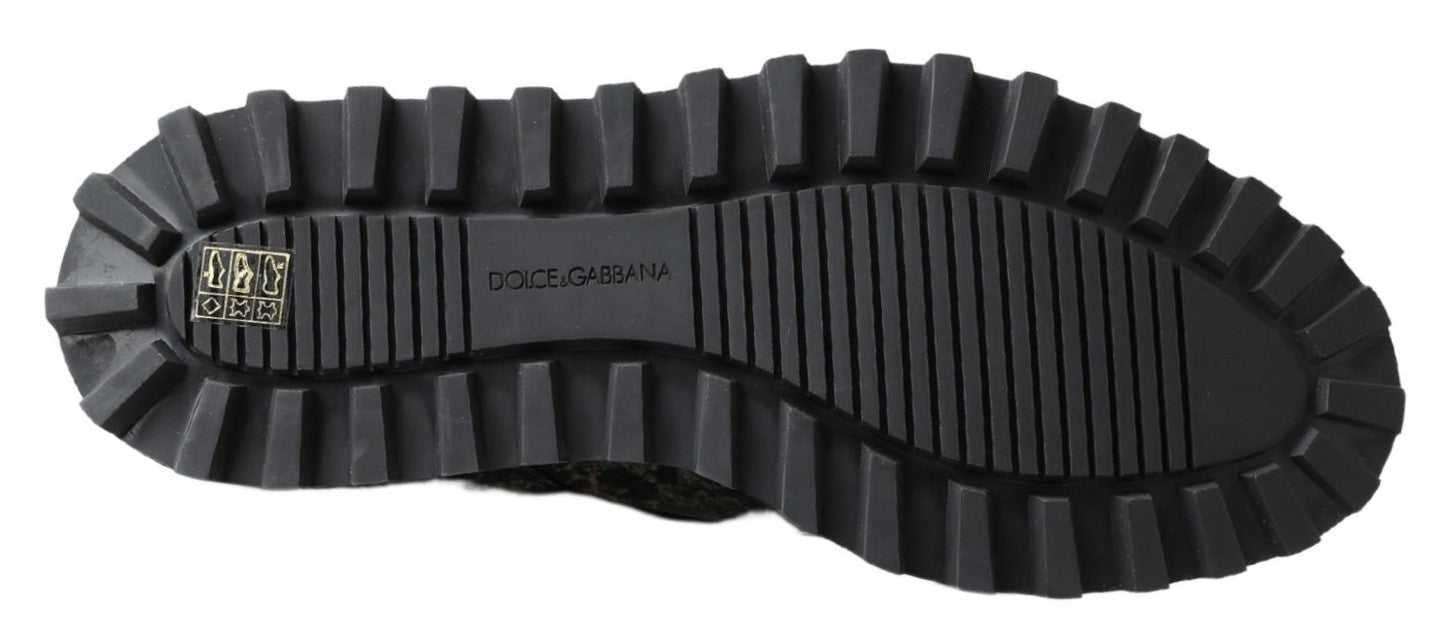 Dolce & Gabbana Dolce & Gabbana Black White Derby Patent Leather Men's Shoes