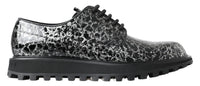 Dolce & Gabbana Dolce & Gabbana Black White Derby Patent Leather Men's Shoes