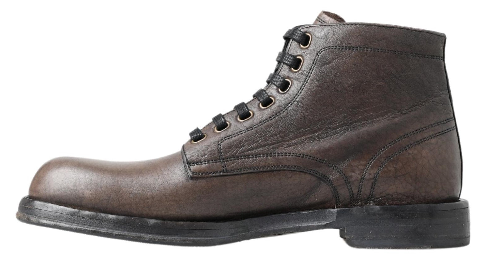 Dolce & Gabbana Elegant Horse Leather Lace-Up Men's Boots