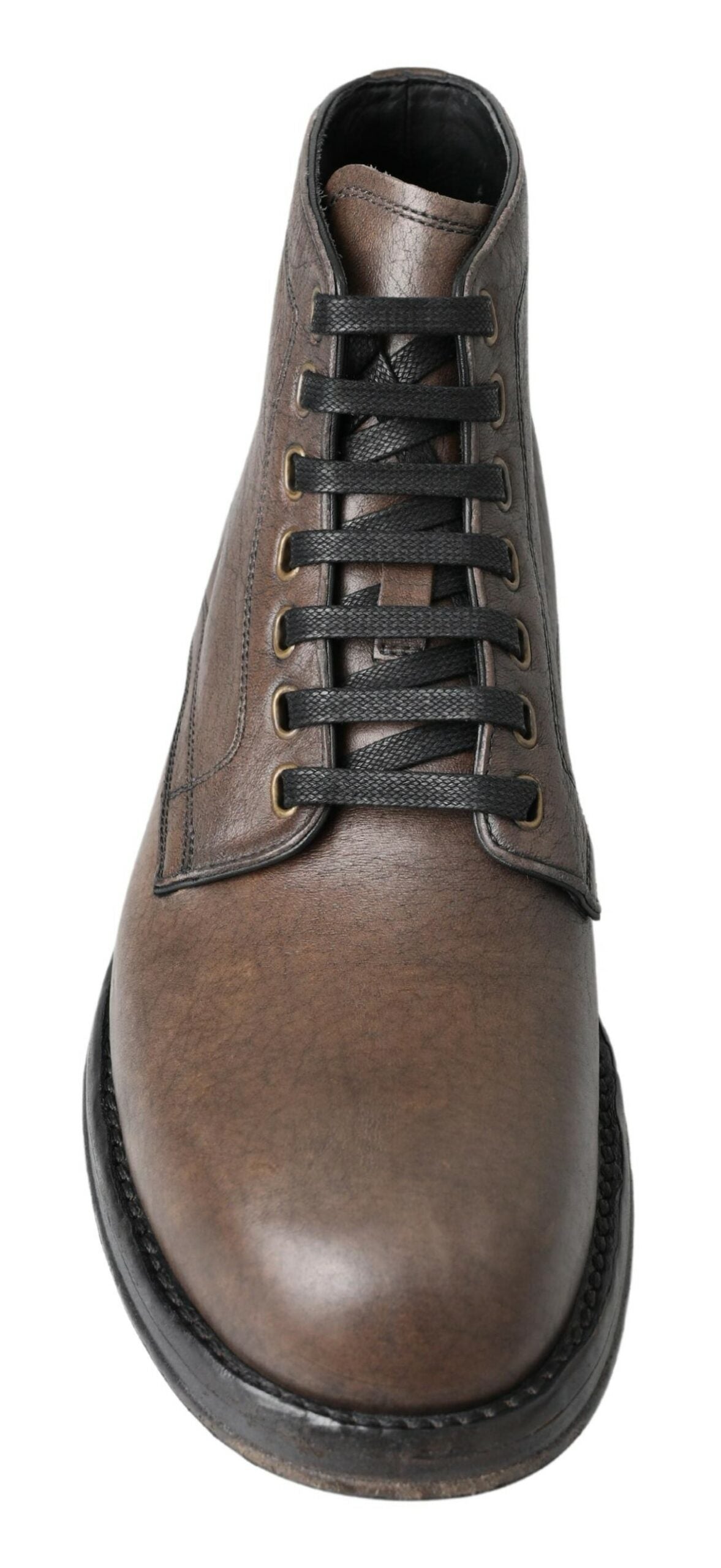 Dolce & Gabbana Elegant Horse Leather Lace-Up Men's Boots