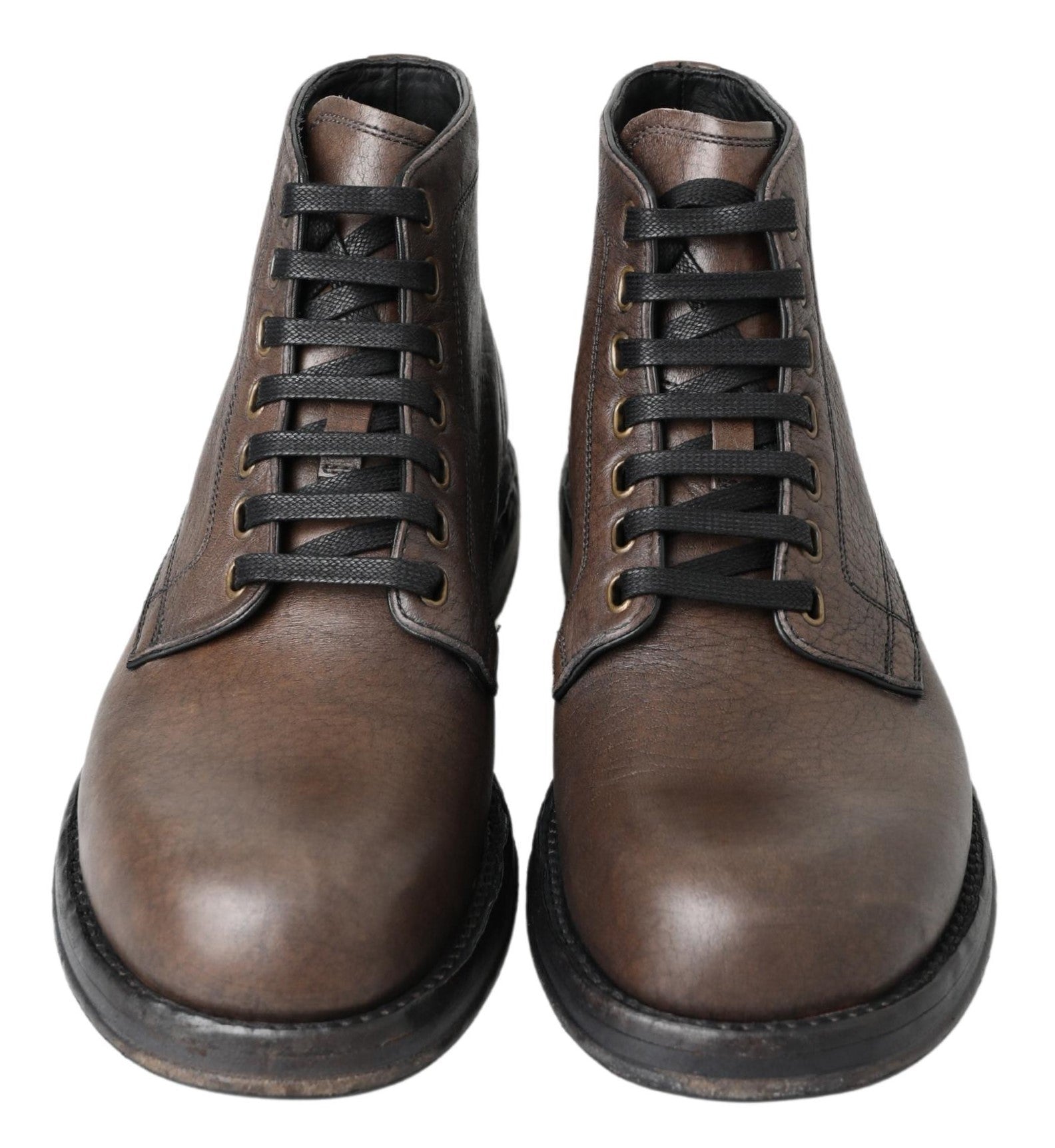 Dolce & Gabbana Elegant Horse Leather Lace-Up Men's Boots