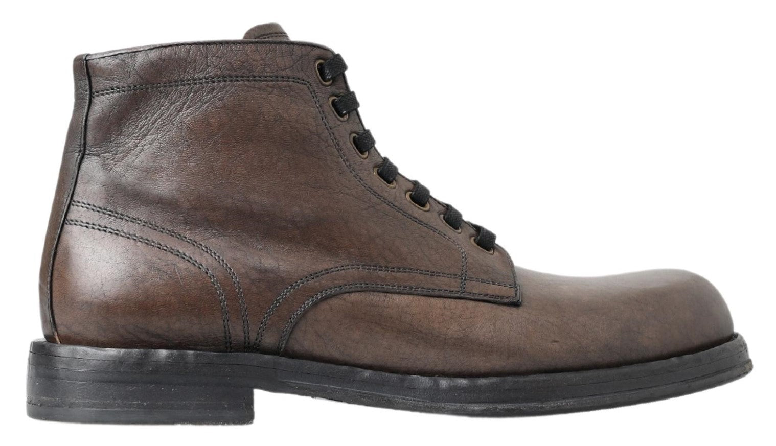 Dolce & Gabbana Elegant Horse Leather Lace-Up Men's Boots